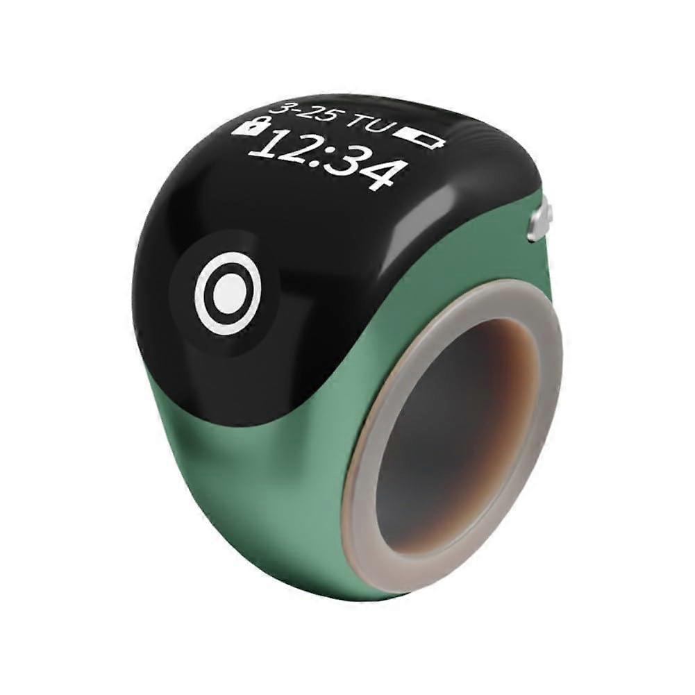 Smart Ring Counter with Rechargeable Touchscreen and LED Luminous Display for Easy Tallying Green