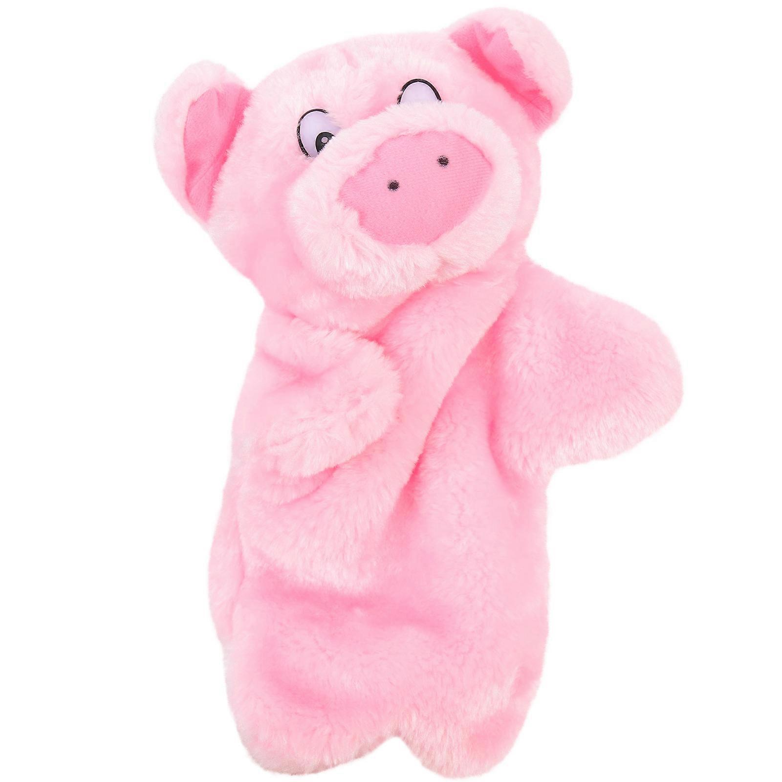 Imagination Development Hand Puppet Pig Shape Toy For Learning Centers With Soft Material 26X21X9.5CM 1Set