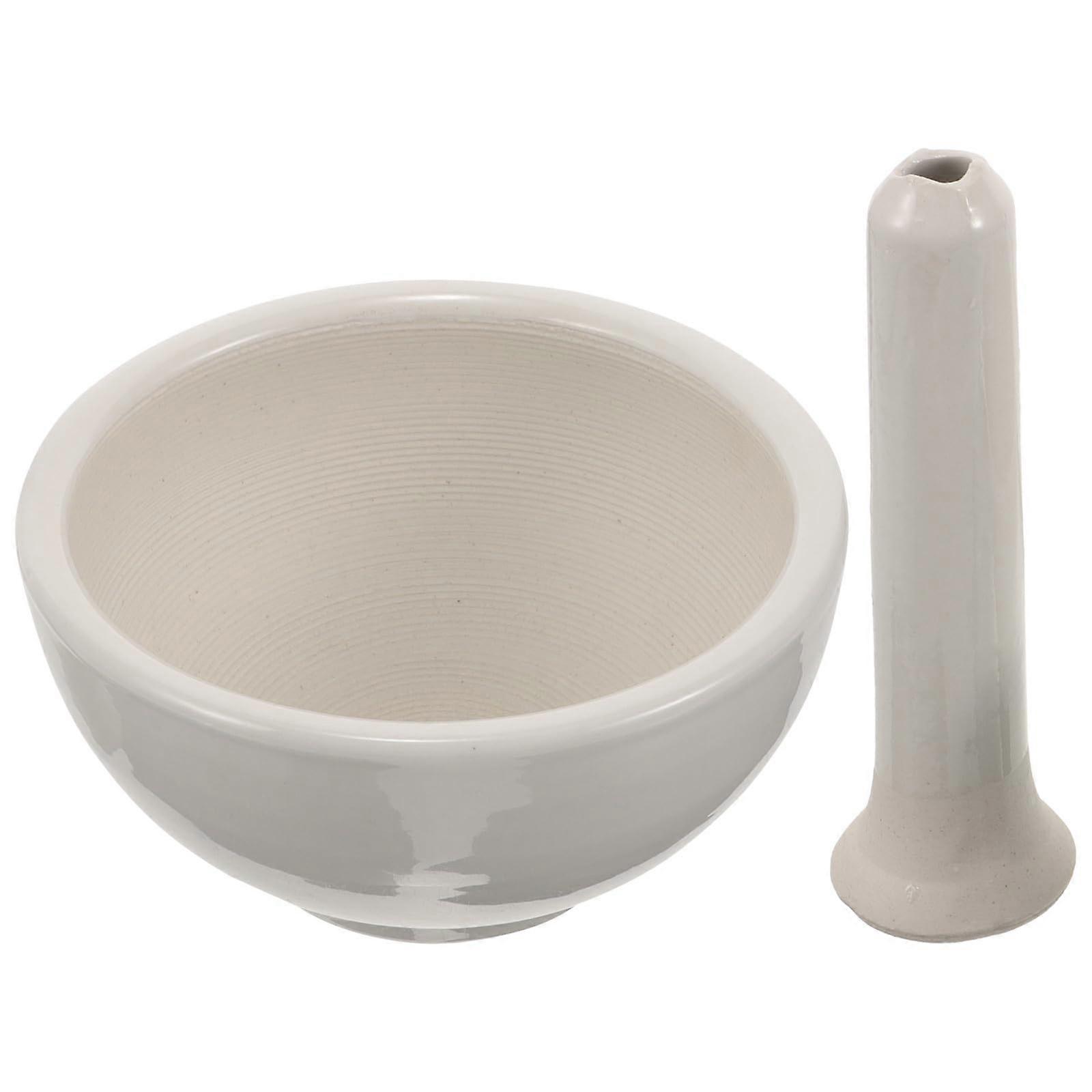 Ceramic Mortar and Pestle Garlic Grinder for Efficient Spice Grinding and Easy Kitchen Prep