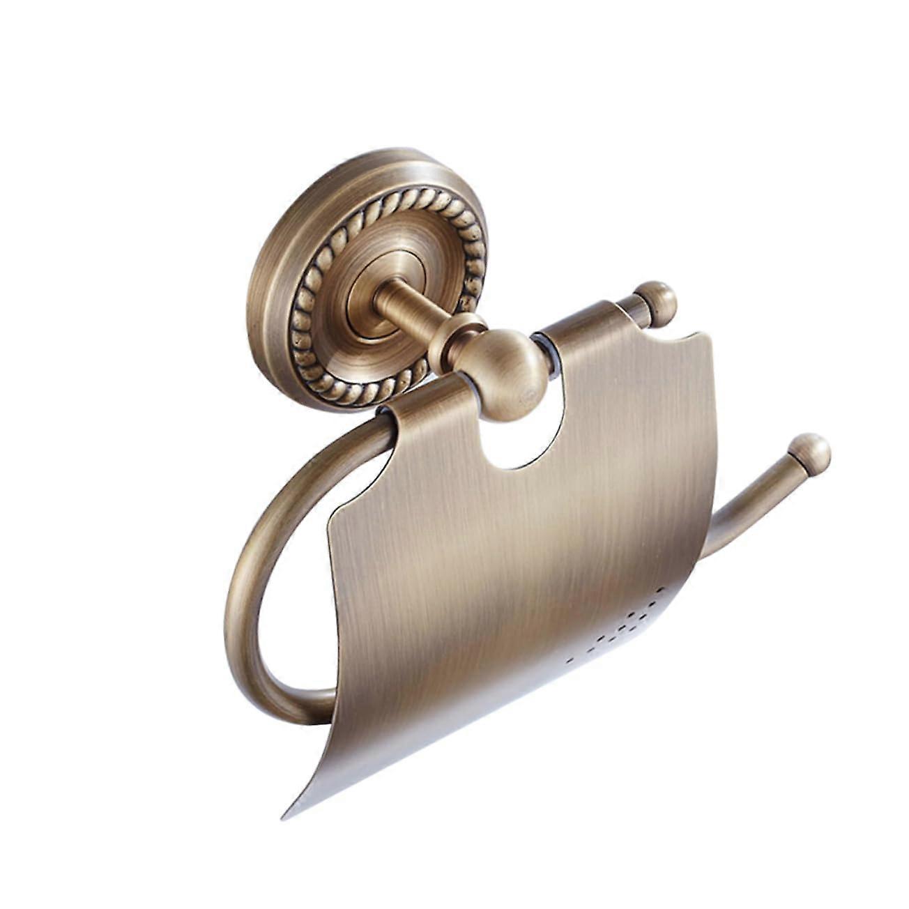 Bathroom Storage Rack with Brass Tissue Holder and Wall Mounted Towel Hook for SpaceSaving