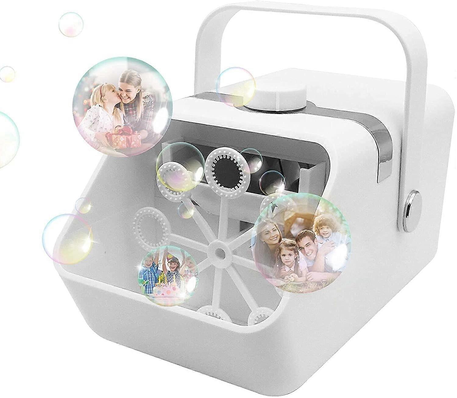 Automatic Bubble Machine with Dual Speed, Large Capacity Tank, Quiet USB Blower for Kids Parties