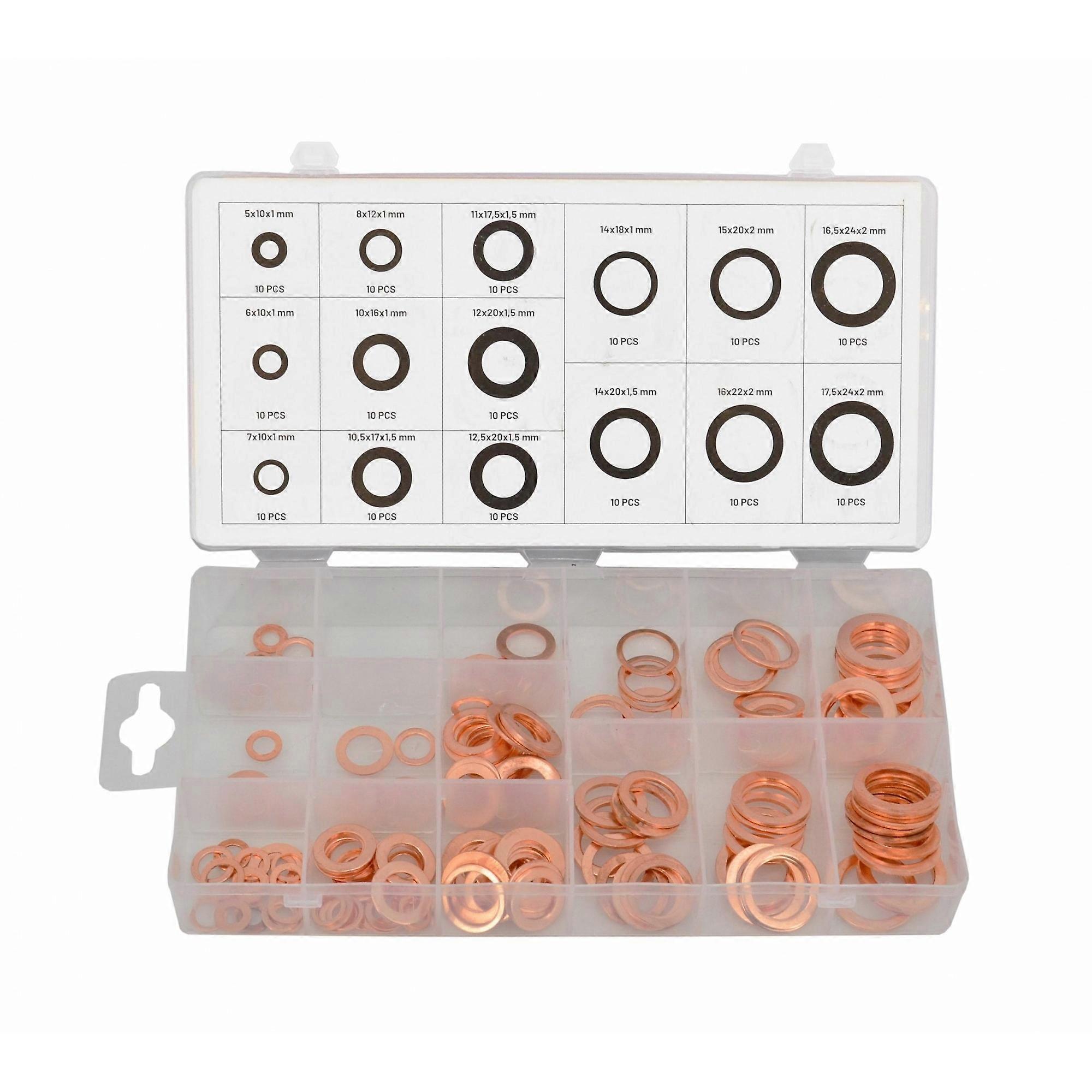 AW Tools Copper Ring Washers Set (Pack of 150)