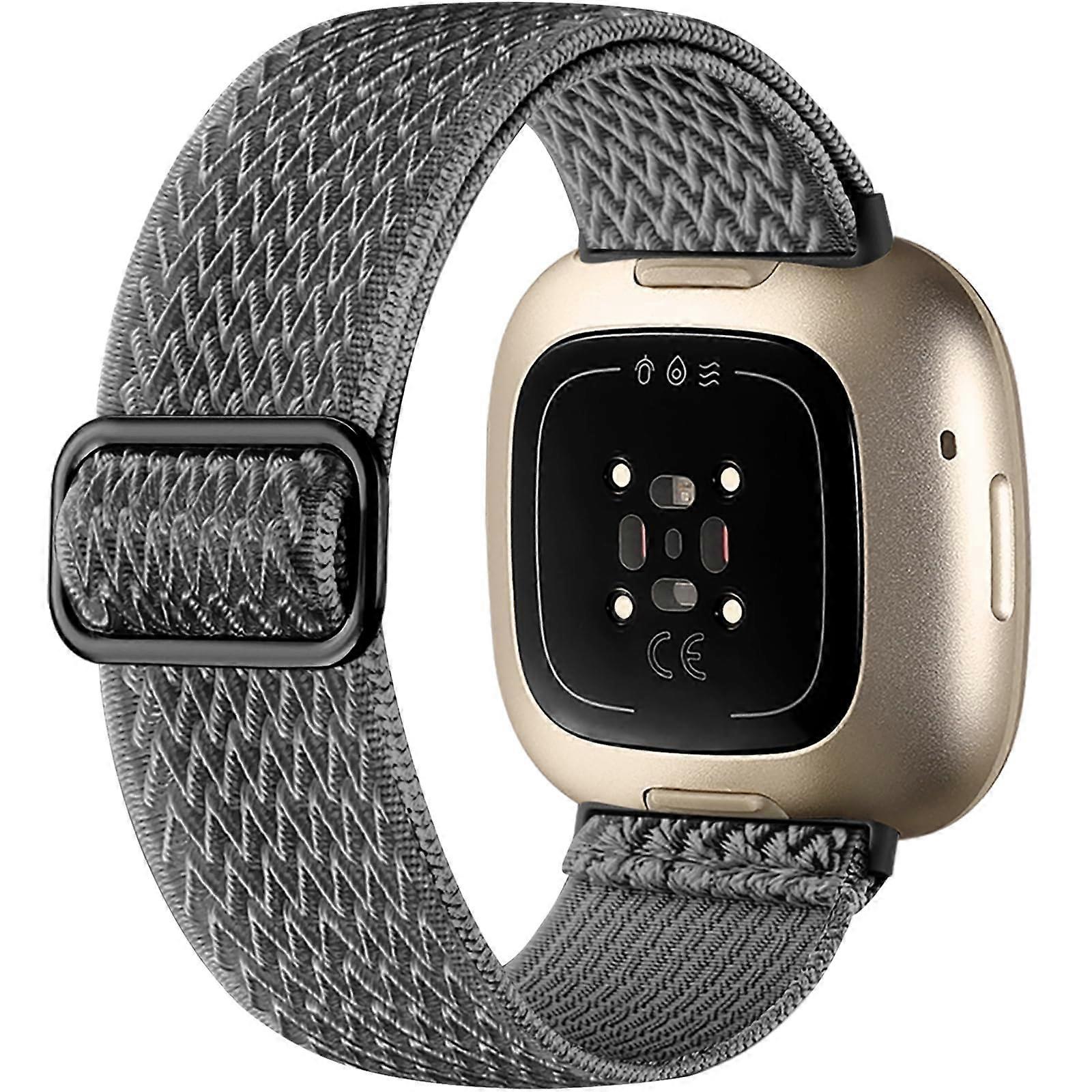Elastic Nylon Strap Band, Adjustable Breathable Sport Loop for Fitbit Versa 4/Sense 2/Versa 3