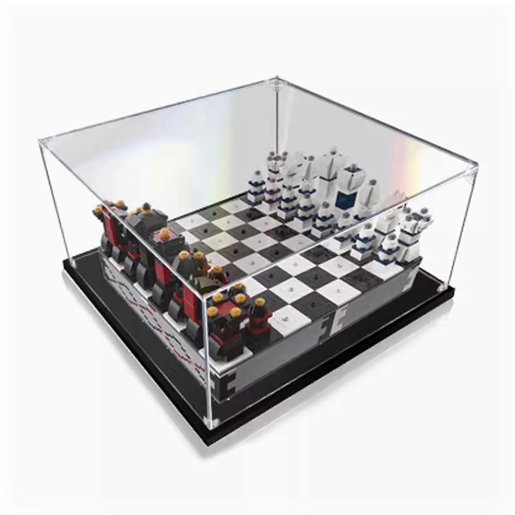Acrylic Display Case for  40174 Chess Set, Clear Dustproof Box 30x30x15CM, Tool Assembly