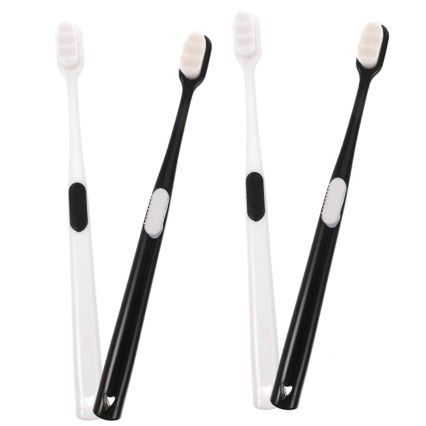Soft Bristle Toothbrush for Adults Extra Soft for Sensitive Teeth and Gums, 4pcs Compact Head Set