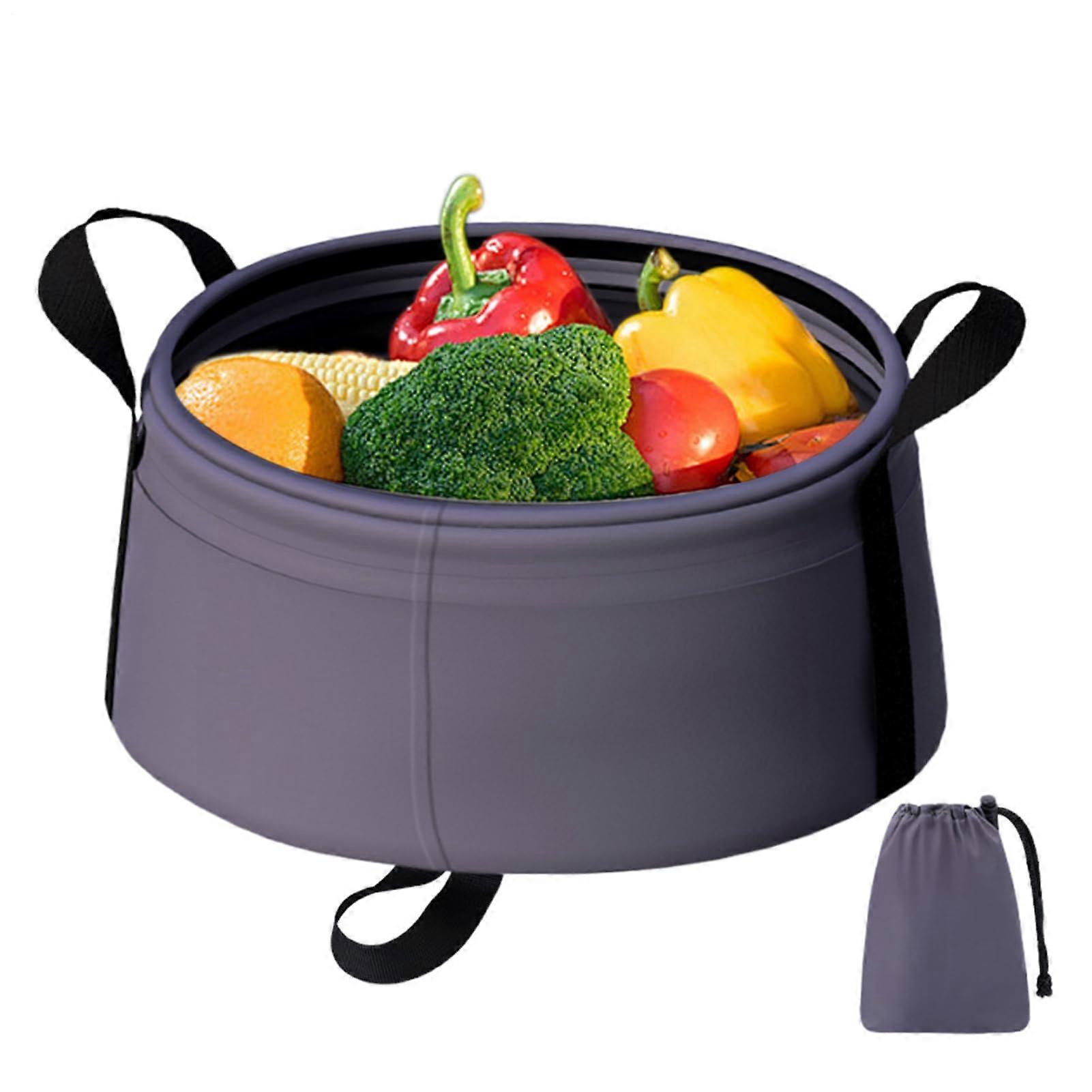 Collapsible Water Container 8.5L Folding Camping Bucket with Handle, Heatproof MultiPurpose Basin