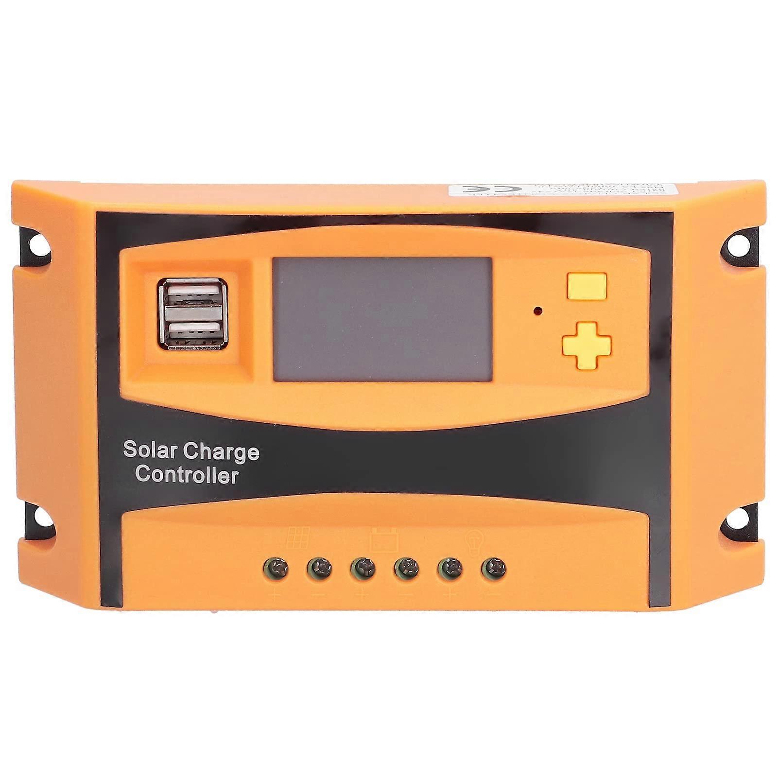 Solar Charge Controller 12V 24V 40A PWM with LCD Display for Solar Panel Battery Regulation