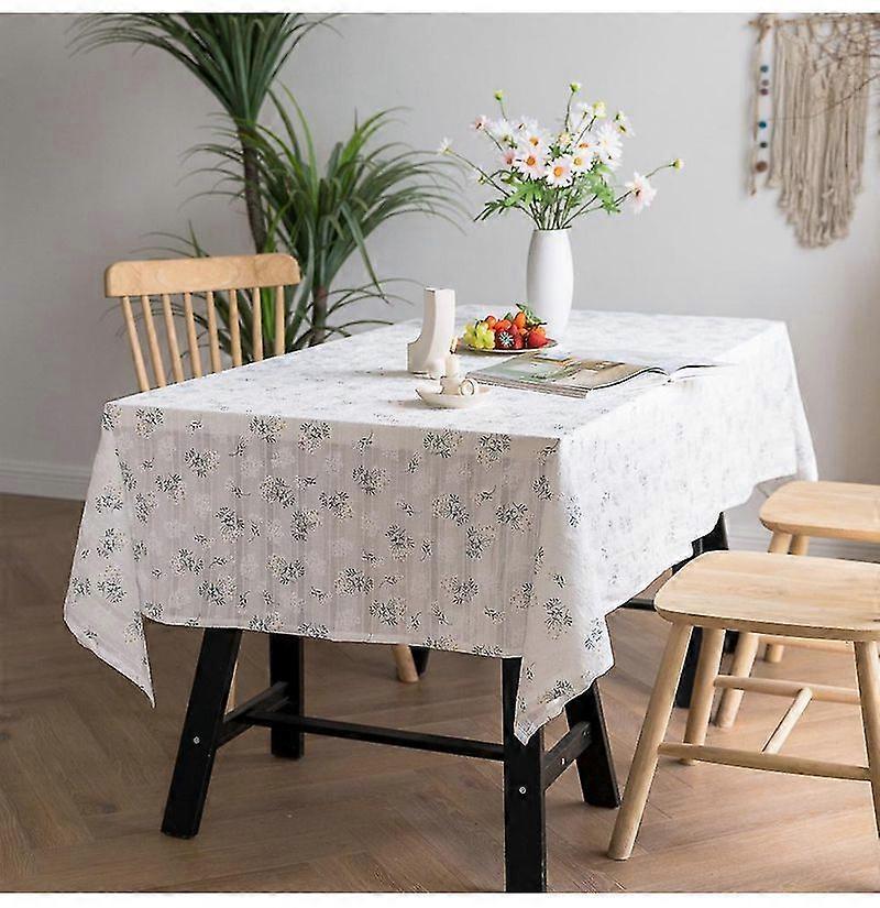1pc Rectangular Table Cloth Cute Flower Pattern Table Cloth for Kitchen Dining Room Buffet Decoration (140x180cm)