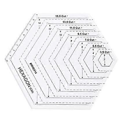 Hexagon Quilting Ruler Set with Multiple Sizes for Precise Sewing and Patchwork Crafts