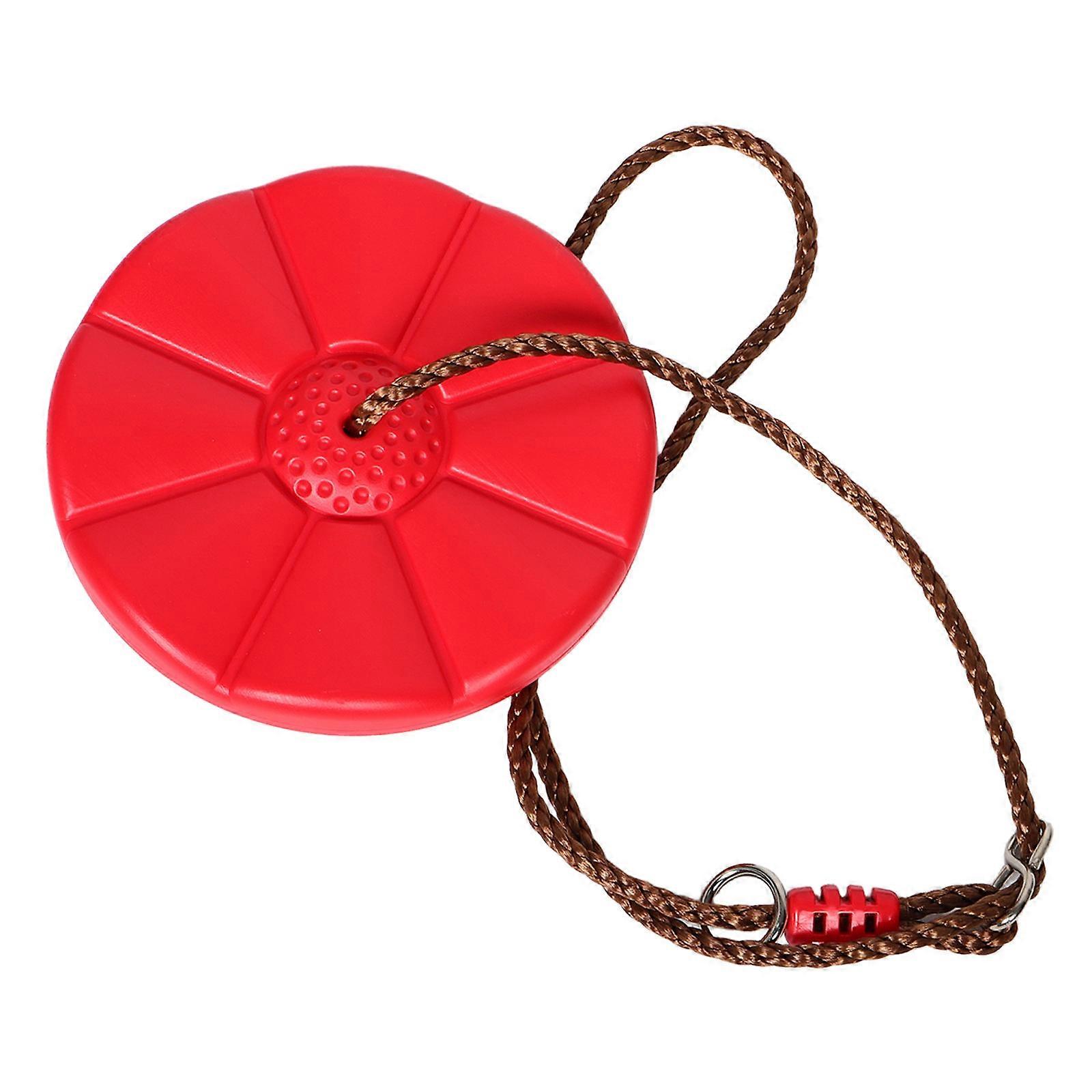 Children Swing Set for Backyard 1Set Durable Red Disc Swing with Rope