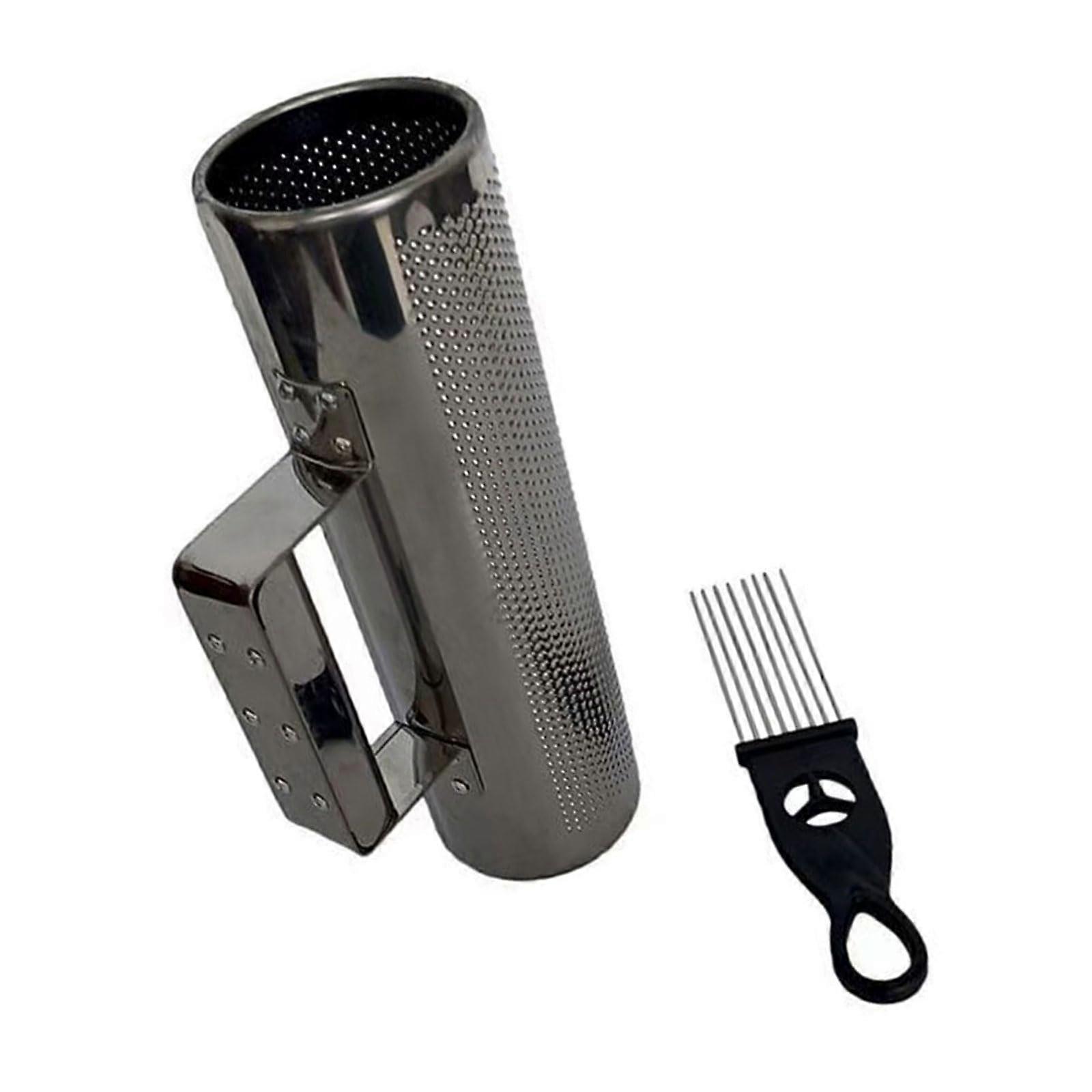Metal Guiro Shaker with Scraper, Dual Function Latin Percussion Instrument, Ergonomic Grip