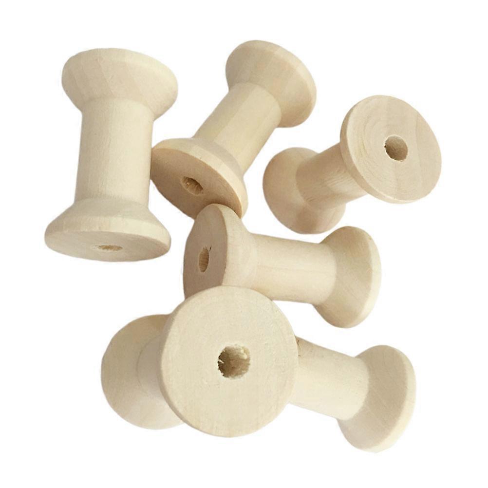 Bobbin Wood Spools for Thread Rolling Crafts 10Pcs Collection