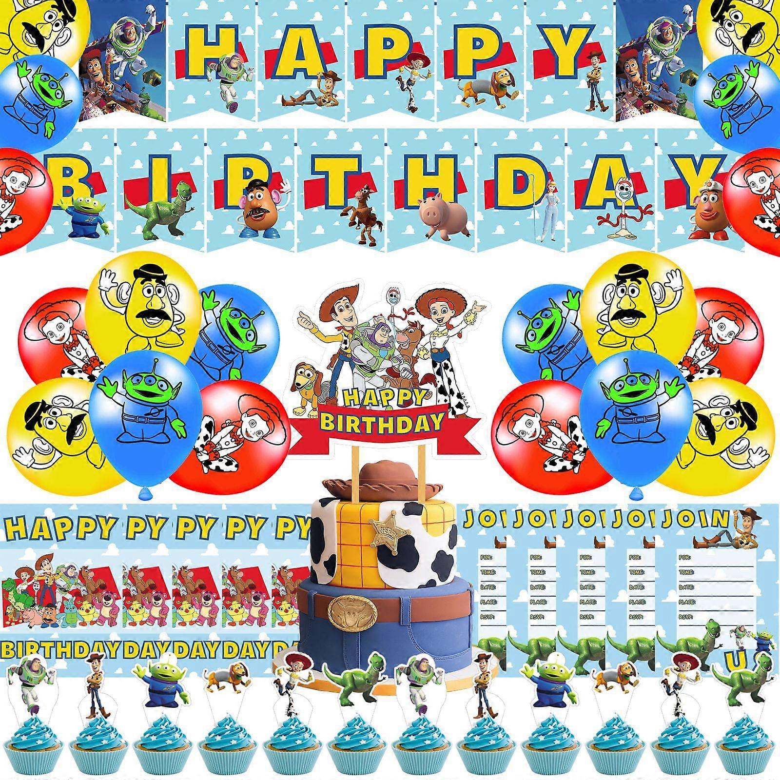 Buzz Lightyear Party Decorations, Toy Story Birthday Decorations Woody Decorations Balloons Banner Toy Story Birthday Party Supplies