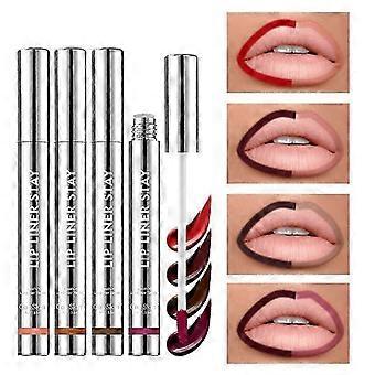 4 pezzi opaco liquido per labbra macchia peel off lip liner, tatuaggio per labbra di lunga durata, impermeabile e a prova di trasferimento lip liner peel off lip gloss per tutti i tipi di pelle