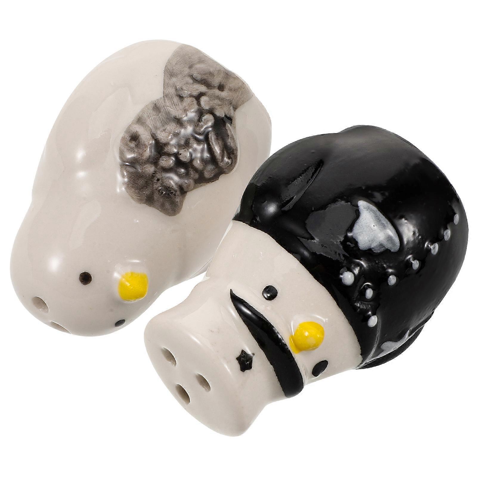 Penguin Shaped Ceramic Spice Container for Kitchen Use 2Pcs Set