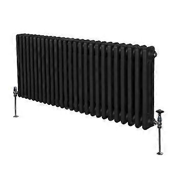 Traditional 3 Column Radiator 600mm x 1192mm Modern Central Heating Heater Matt Black Carbon Steel