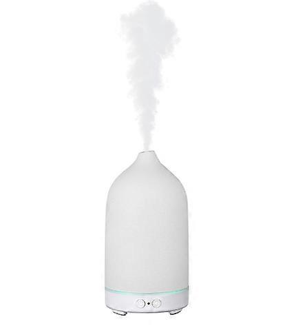 Essential Oil Diffuser - Handmade Ceramic Aromatherapy Diffuser with 9-Color Nightlight for Home, Automatic Operation, White