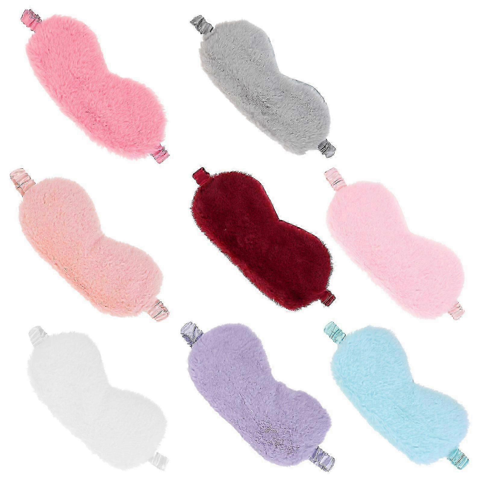Assorted Mask Plush Eye Masks for Sleeping Use 8Pcs Light Blocking