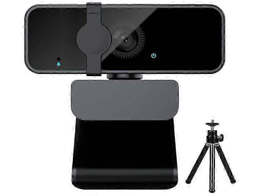 1080p USB Web Kamerası, Mikrofon, 105° Geniş Açı, Tak Çalıştır, Işık Düzeltme, Tripod Dahil - Siyah