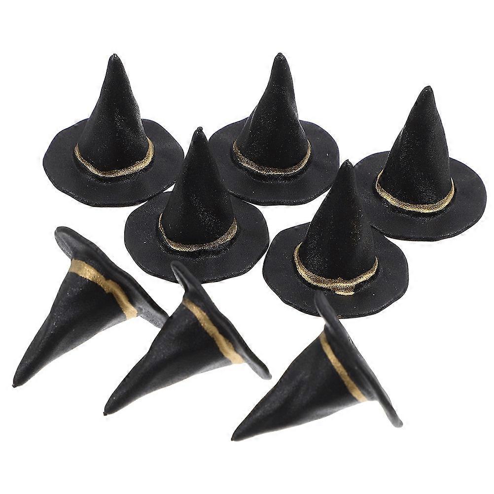 Mini Black Witch Hats Plastic Wizard Caps for 40Pcs Tiny Party Decorations