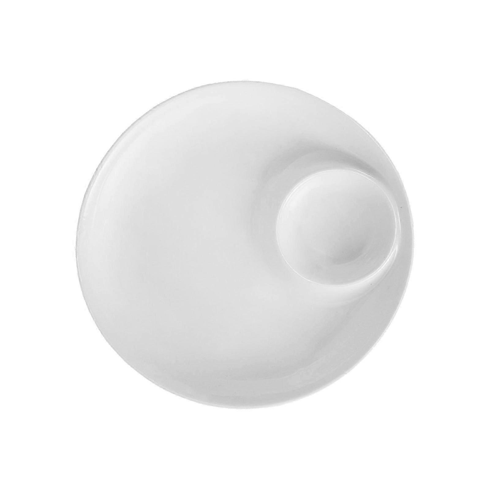 Food Serving Dish Ceramic Dumpling Storage Plate 1Pcs White