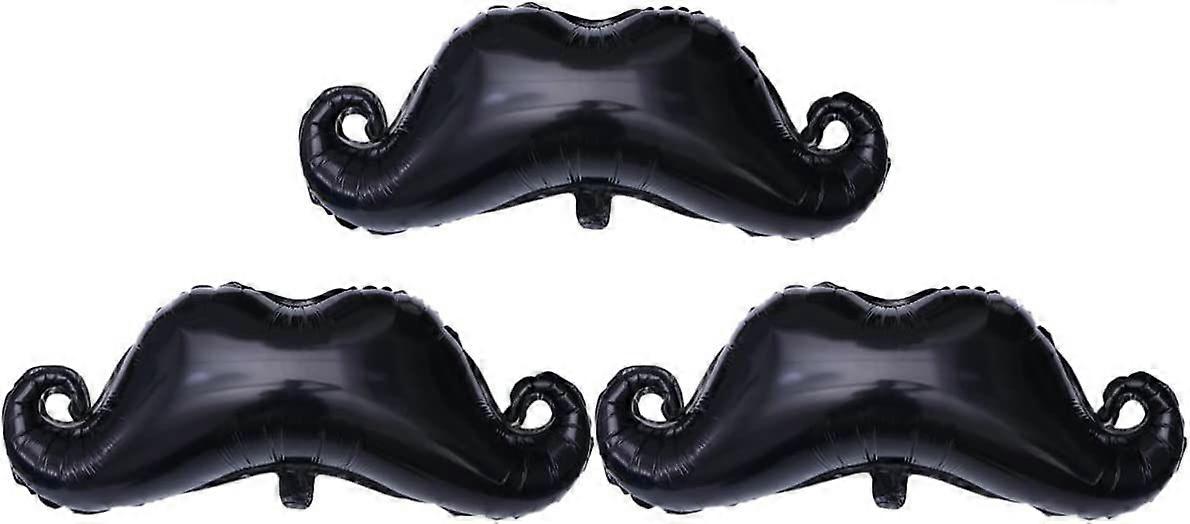 3 Stück Schnurrbart Ballons, schwarz