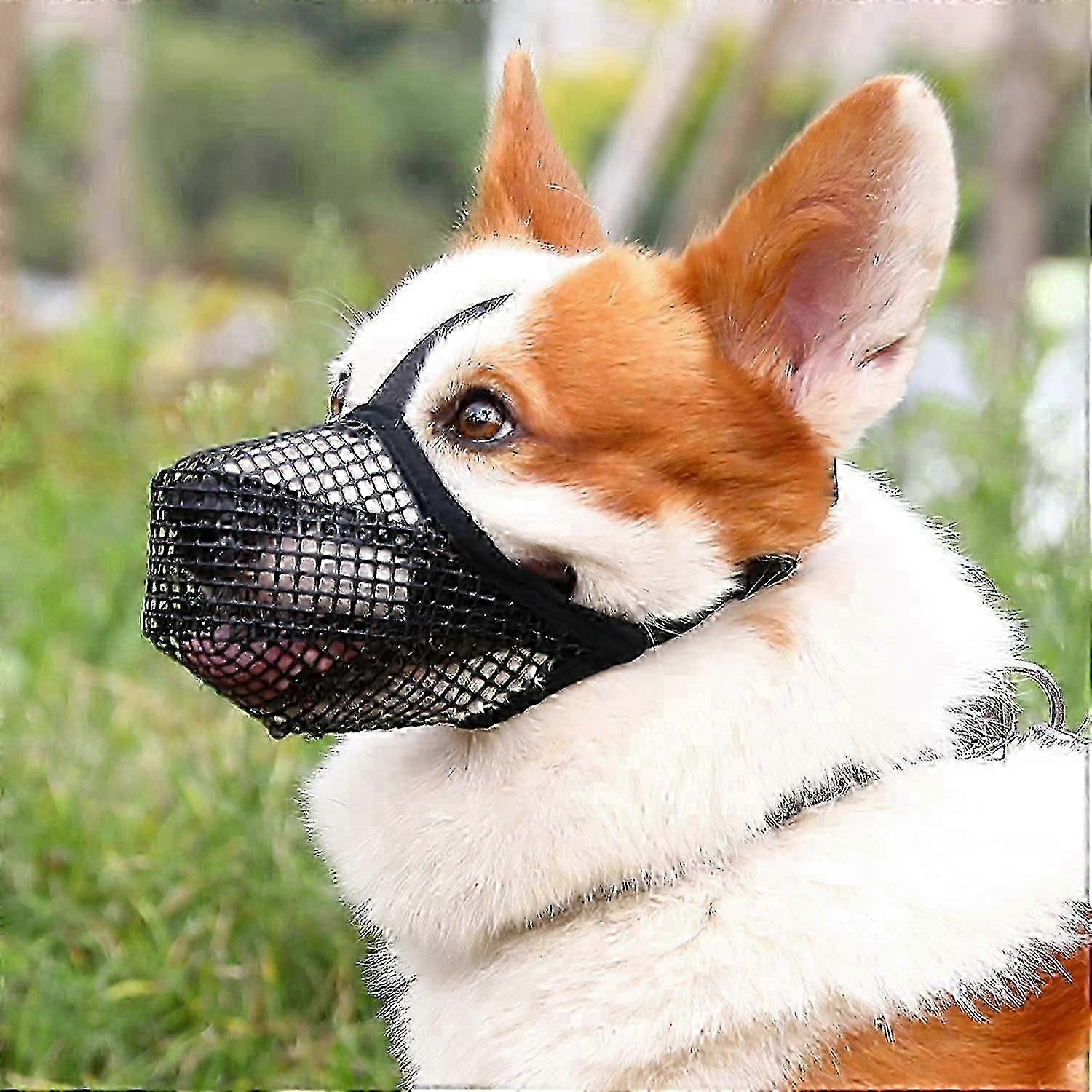 Soft Mesh Dog Muzzle with Adjustable Straps, Full-Cover Protection for Biting, Chewing, Scavenging, for Small Medium Large Dogs