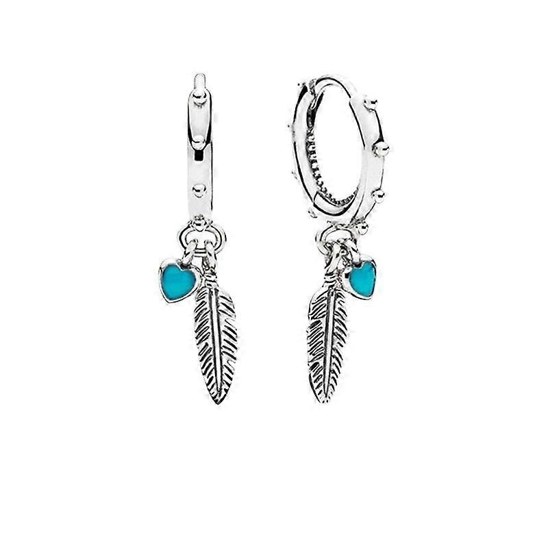 Dww-Pendiente aromujer plata Plumas Espirituales