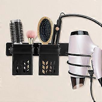 Hair Dryer Holder, Wall Mounted Hair Dryer Holder with Storage Rack, Hair Dryer Holder for Bathroom Bedroom Hotel.