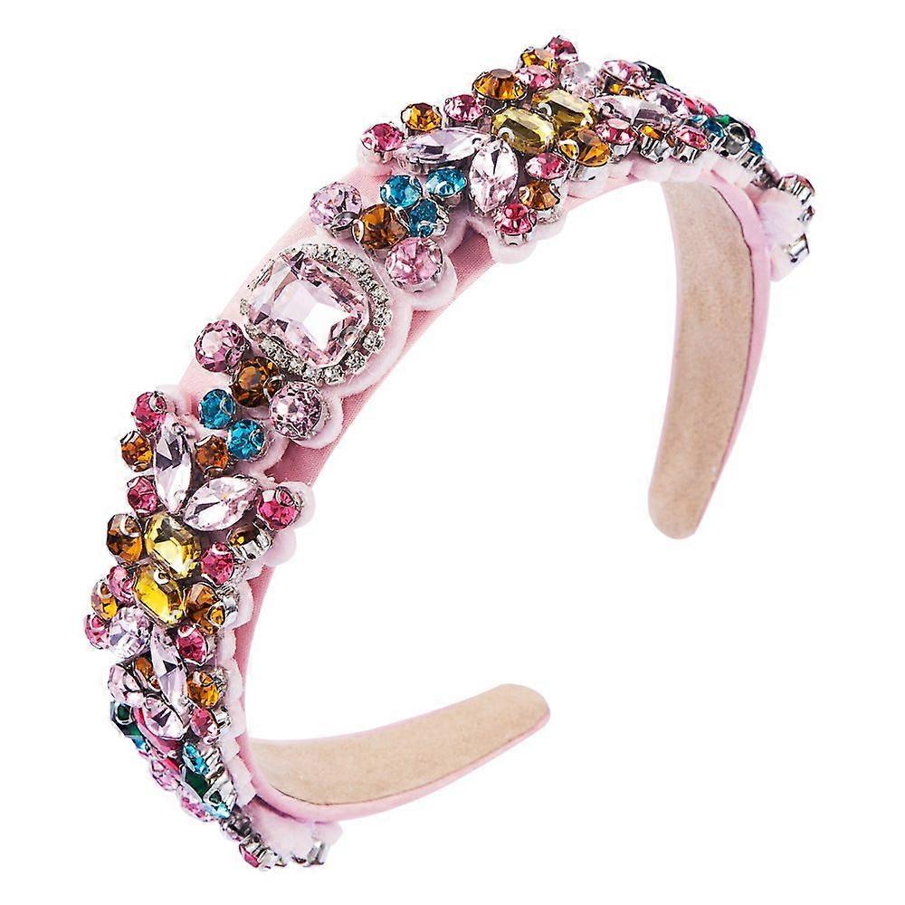 1Pcs Baroque Multicolor Crystal Rhinestone Padded Headband