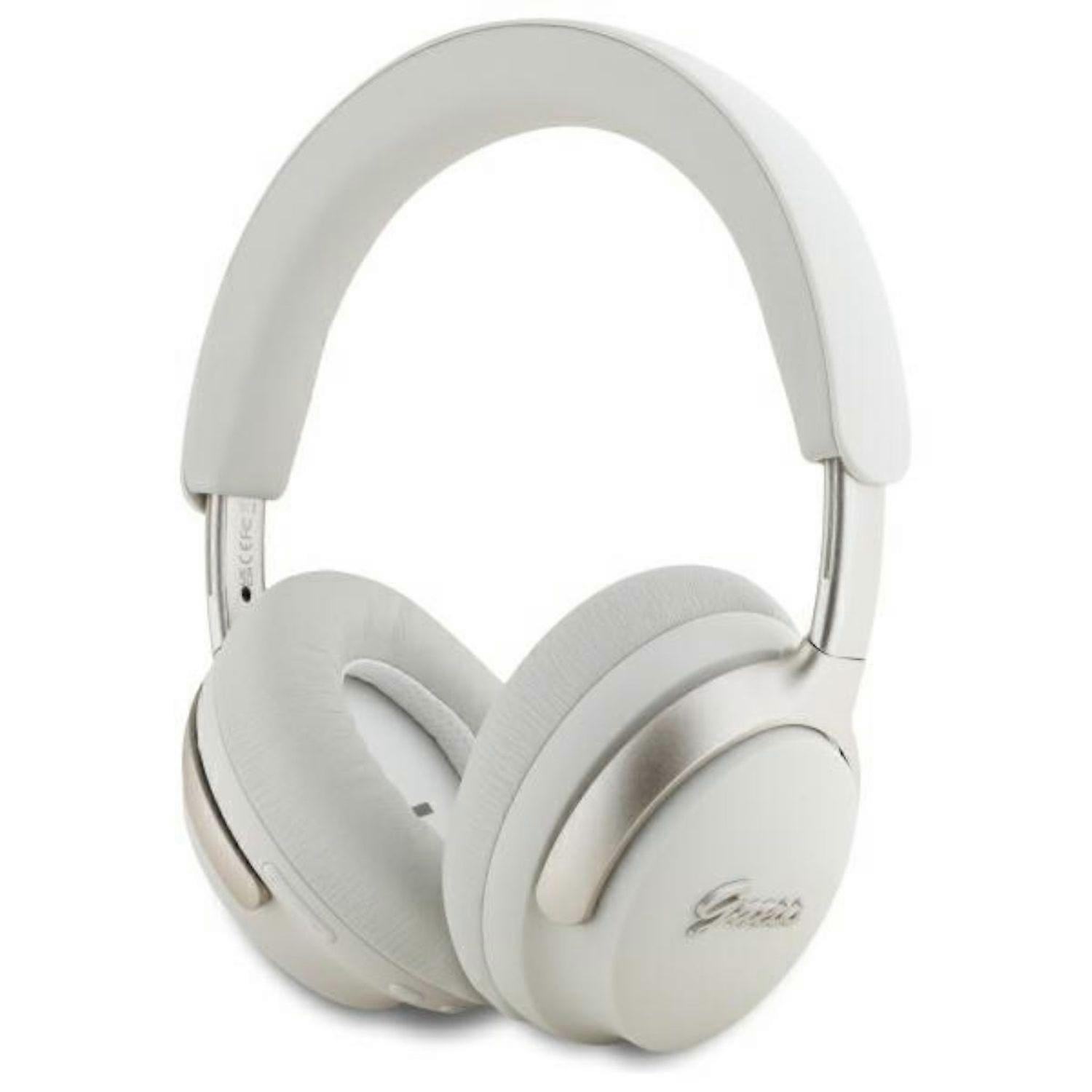 Guess Bluetooth 5.3 Wireless Headphones Metal Script Logo Beige