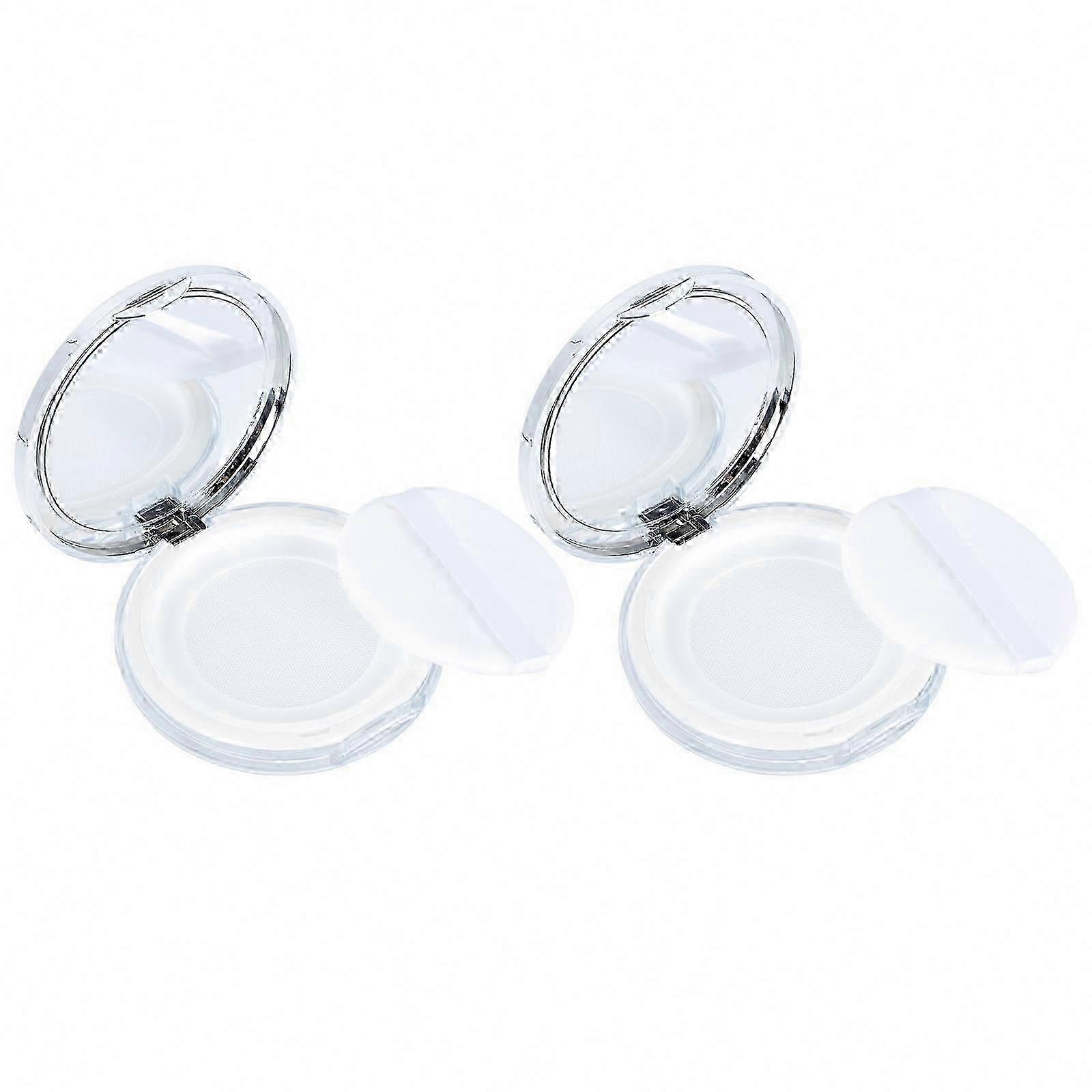 2 Pcs Refillable Makeup Powder Container, Cosmetic Storage Case