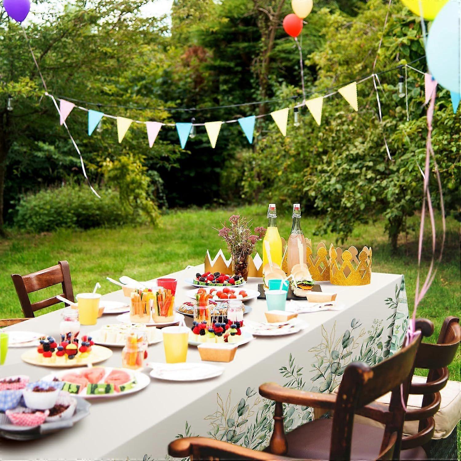 6 Pcs Waterproof Eucalyptus Tablecloths Plastic Rectangle Summer Tablecloth 70 x