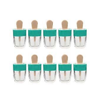 Green Ice Cream Lip Gloss Tubes 6ml Refillable Containers with Built-in Brush Applicator 10Pcs