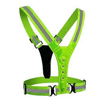 Cycling Reflective Safety Vest LED Light Up Running Vest Adjustable Elastic Electric Scooter Flashing Warning Lights Vest