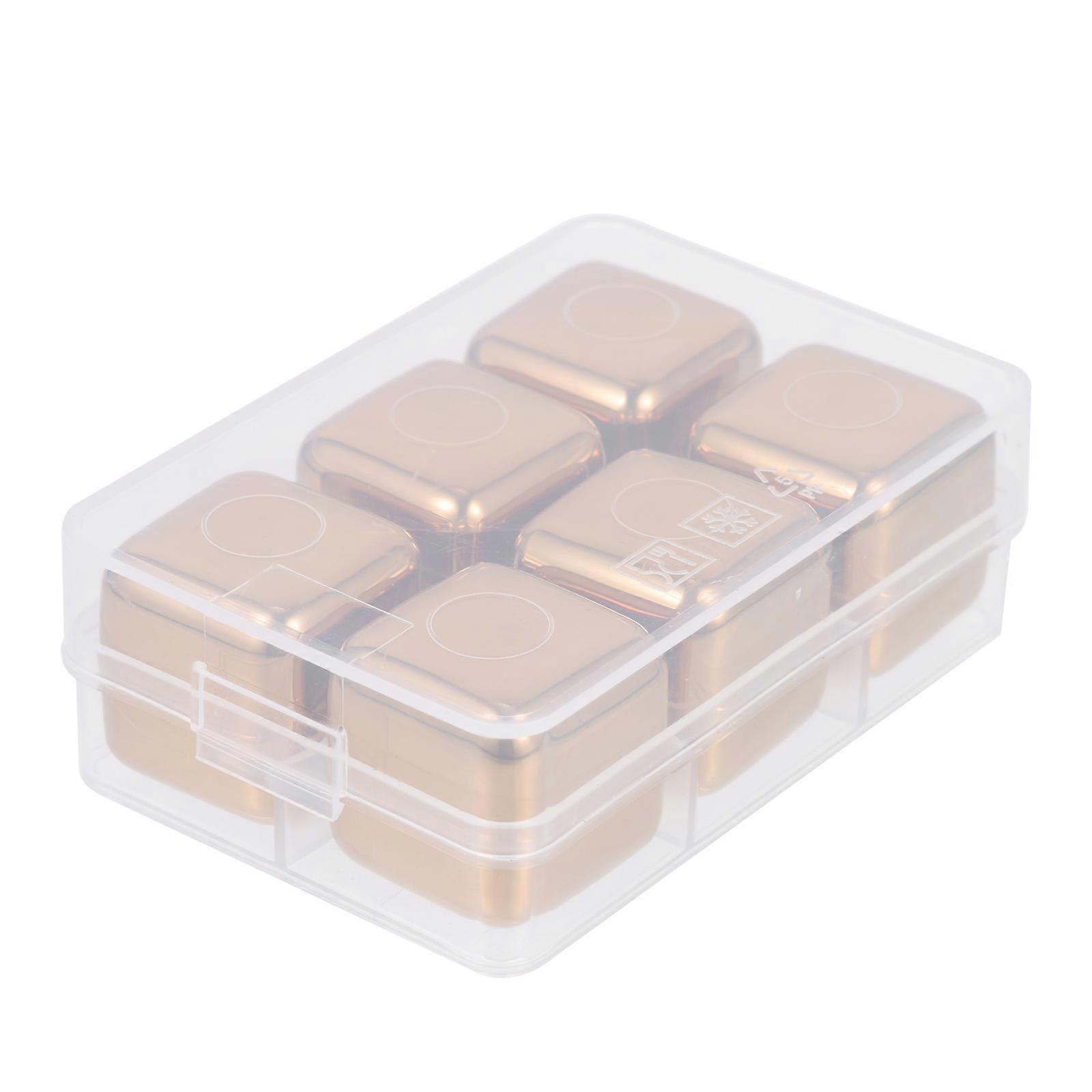 Stainless Ice Cube Multi-Use Cooling Ice Cube 4Sets Golden
