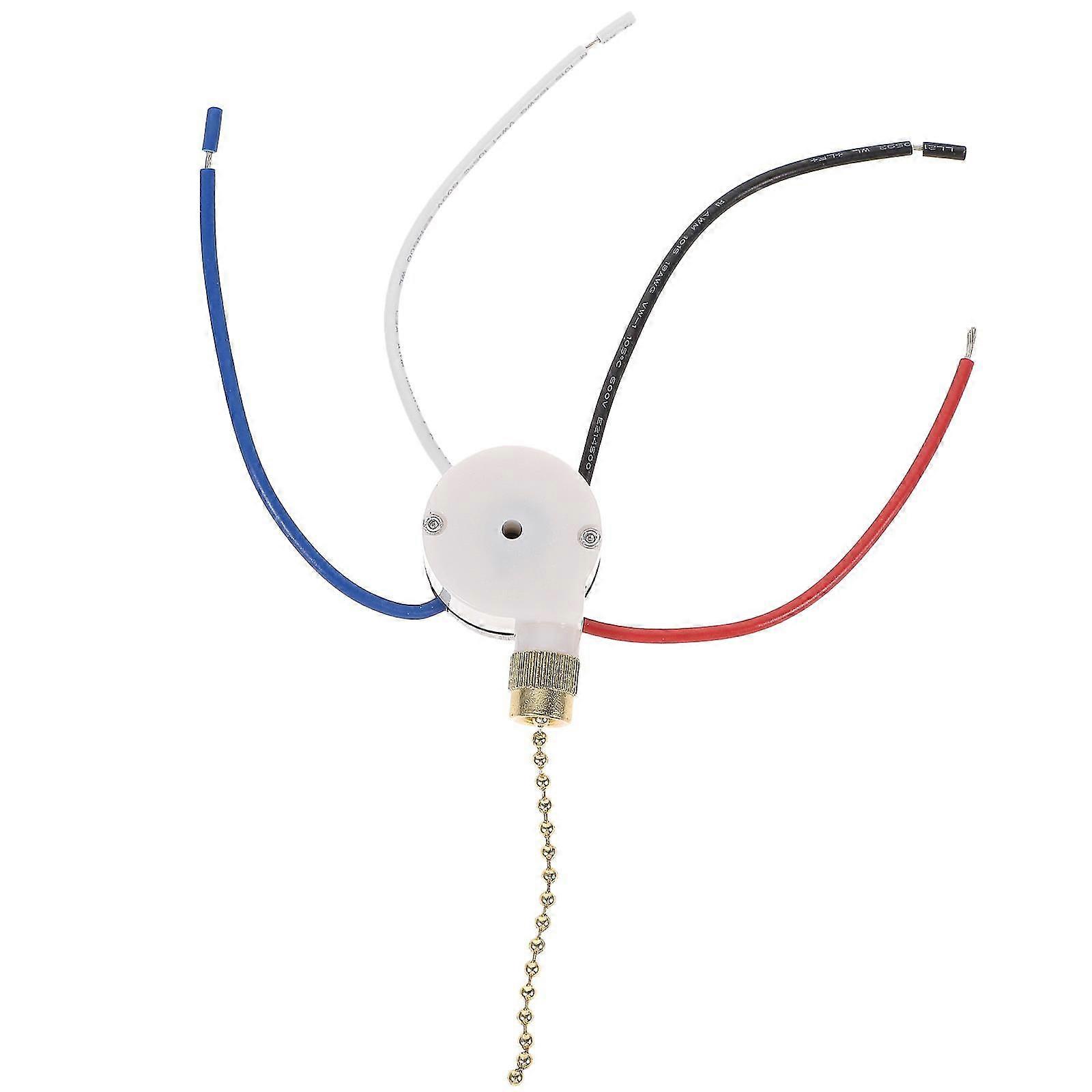 Pull Chain Switch 3-gear 4-wire Ceiling Fan Light Switch Replacement Supply
