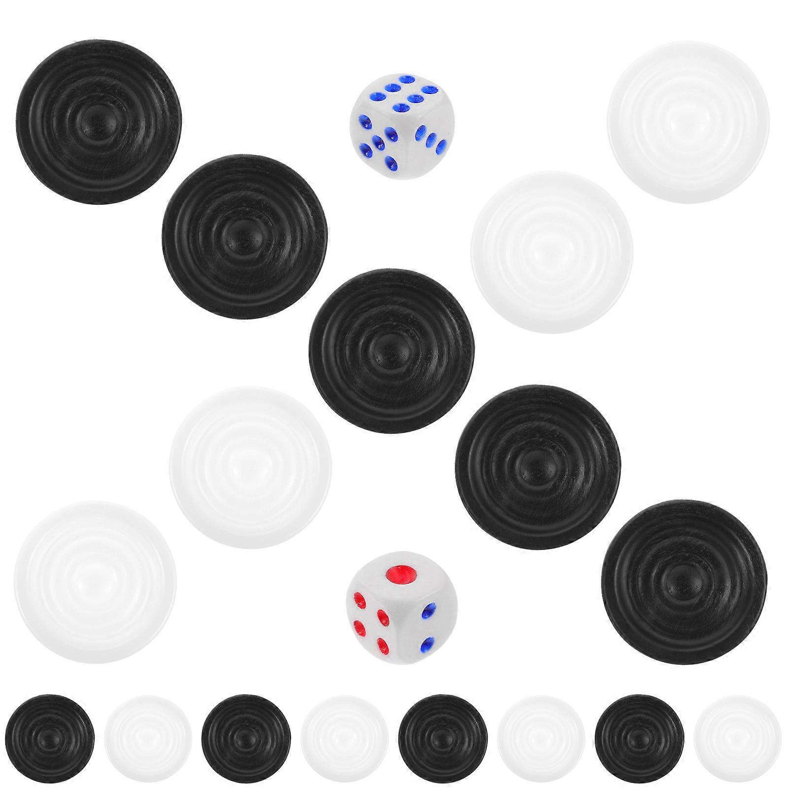1 Sæt sort / hvid backgammon stykker plast backgammon udskiftning stykker