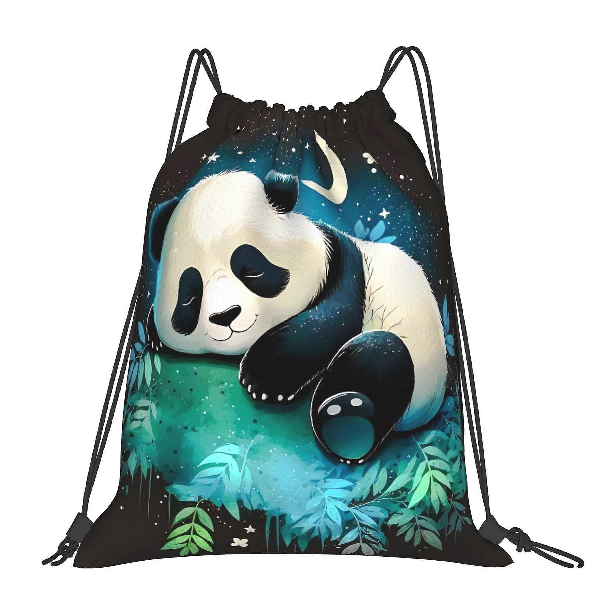 Cute Panda Drawstring Bags Backpack-Fqazw
