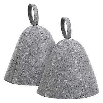 Sauna Hat 2pcs Thick Felt Grey Cap for Heat Protection and Quick Hair Drying