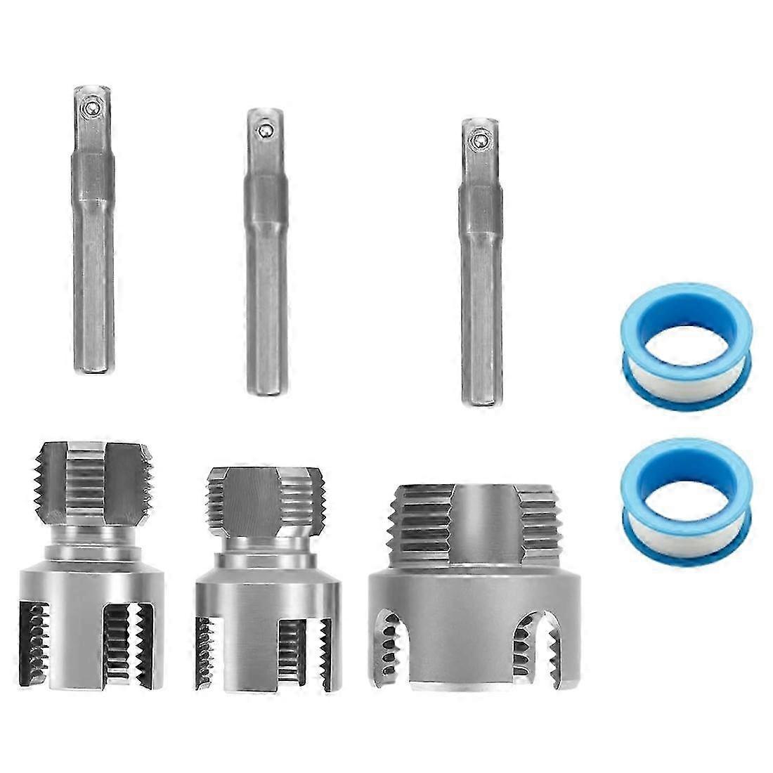 PVC Pipe Threading Kit, Integrating Internal and External Pipe Threading Tools, Suitable compatible with PVC/Plastic Pipes,Threading