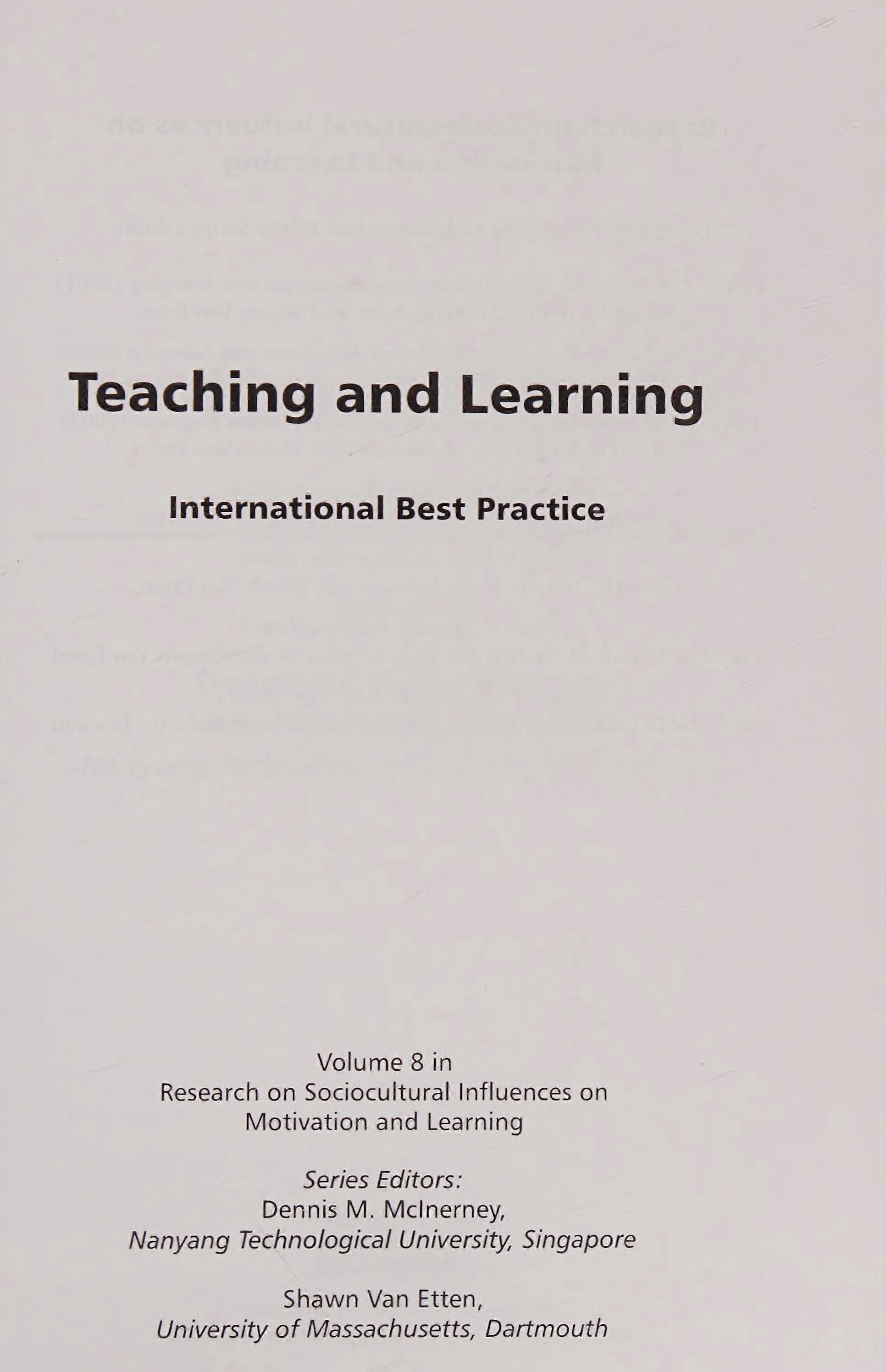 Teaching and learning international best practice
