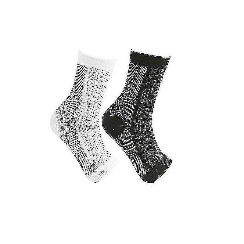 2pairs Neuropathy Compression Socks compatible with Ankle Arch Support
