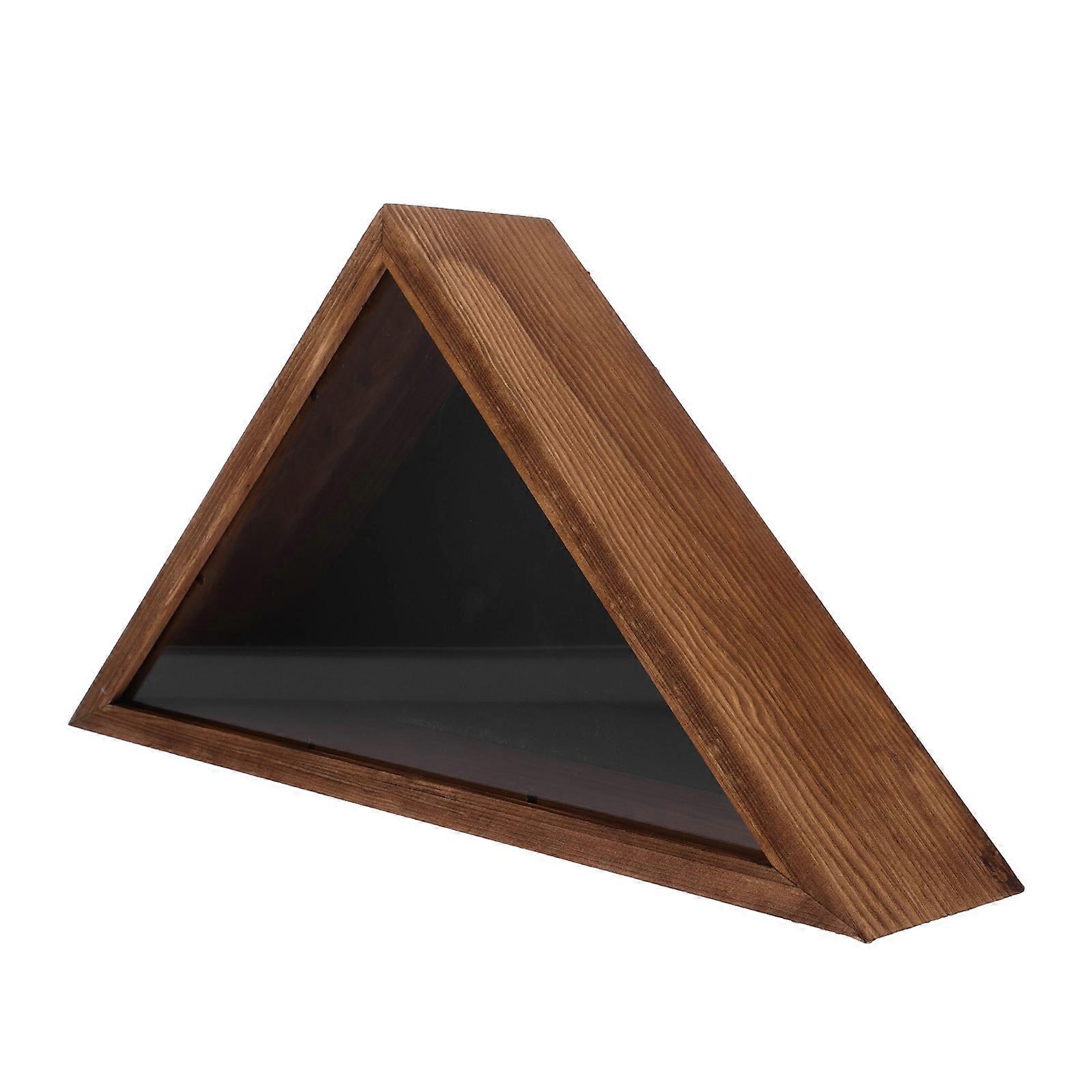 Flag Display Case Wood Box for Storage with Triangular Design