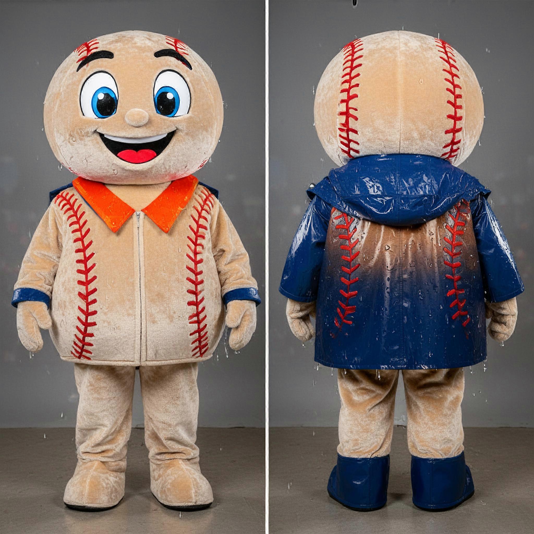 MASTICOT Beige Velvety Baseball Ball Mascot