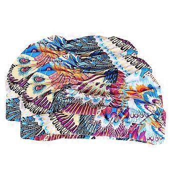Swimming Cap Printed Swimming Hat for Women 6Pcs Sports Ear Cover Accessory
