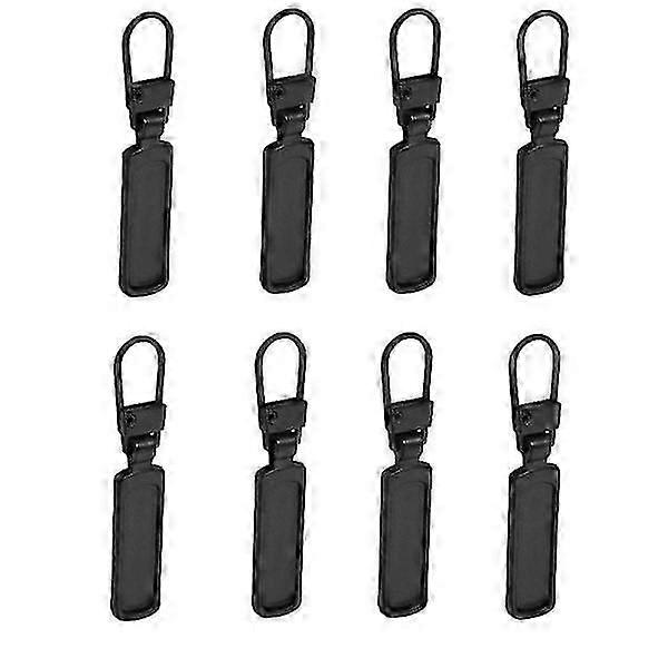R8 Zipper pull tabs (8-pack, black)