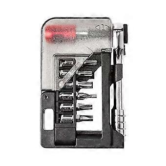 Multifunction Ratchet Wrench Tool Set with 10 Bits Quick Release Extension Rod for Bike Repair