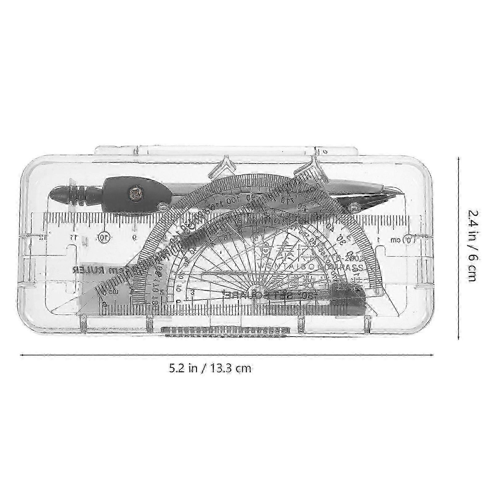 3Pcs Math Compass Set with Protractor Pencil compatible with Drawing