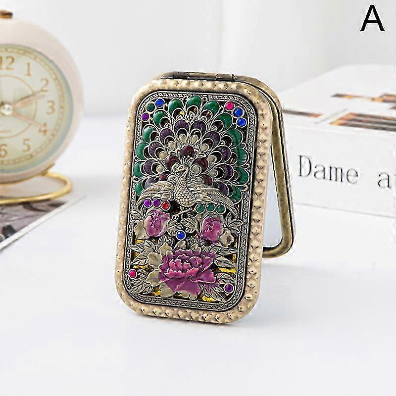 Peacock Print Foldable Pocket Mirror